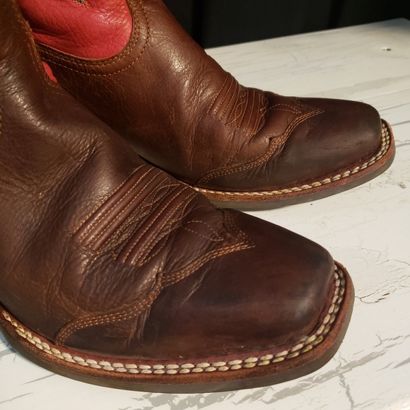 Ariat 'Legend' Cowboy Boots in Brown & Red - Women's size 7. 5 B - Picture 7 of 11
